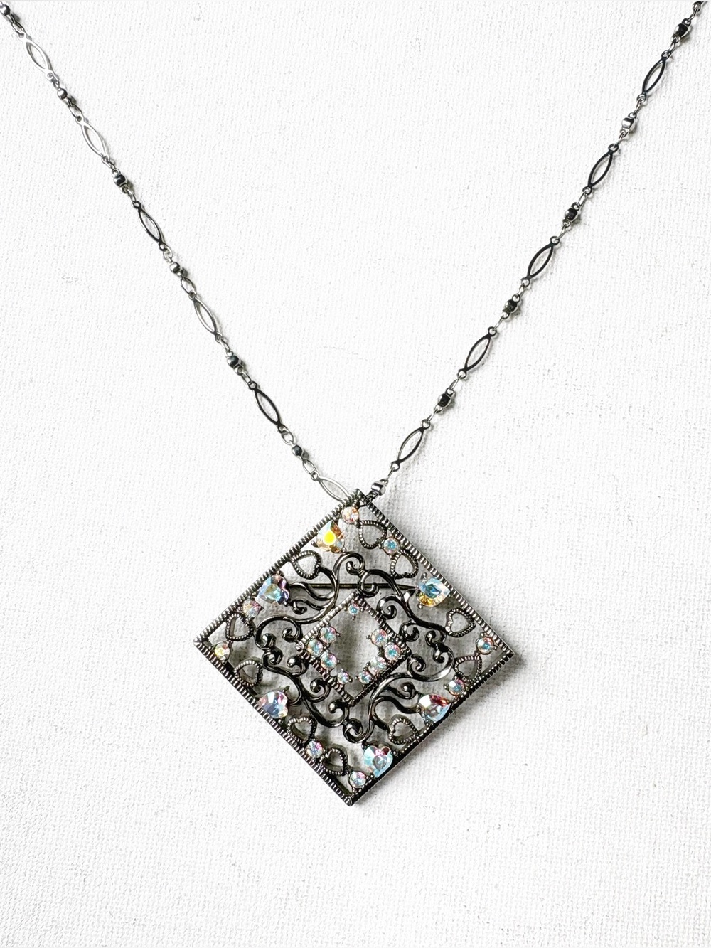 Vintage Butler Fifth Avenue Collection Silver-Tone Filigree Pendant Necklace